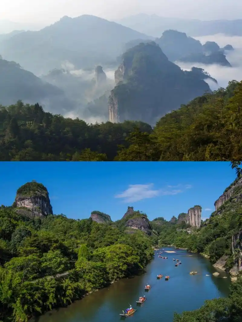 秋冬来武夷山72必打卡十大景点 72山抱着水,水吻着山.