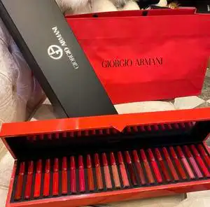 a997a997淘宝专柜红色阿玛尼armani口红香水唇釉礼盒包装纸袋空盒子