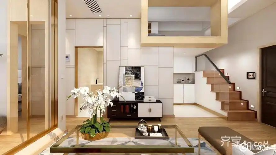 50现代loft装修效果图,50平小户型loft公寓装修案例效果图-齐家装修网