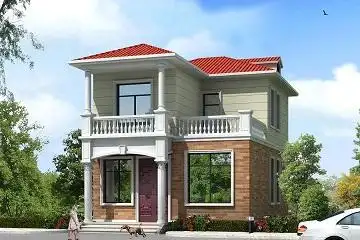 新中式小户型带院 别墅设计图,农村二层自建房屋