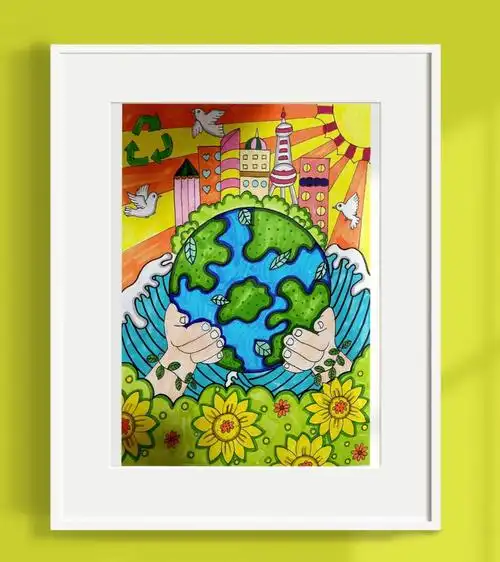 仙女聚会快乐加倍  #环保  #环保主题画  #同一个地球同一个家园