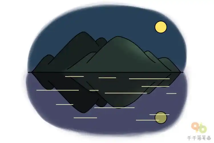 望洞庭古诗配画简笔画