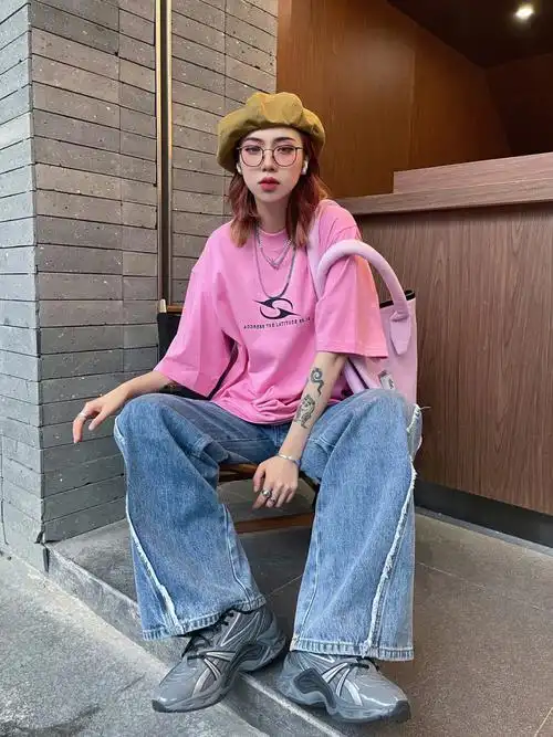 ootd撞色穿搭适合今日份的粉色心情09