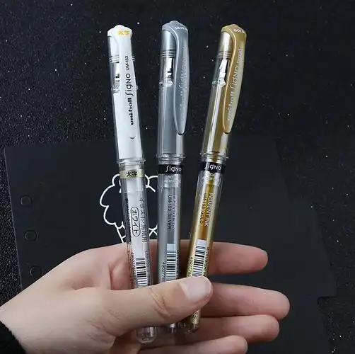 光笔高光笔三菱加粗留白颜料水彩红色名笔签名中性笔