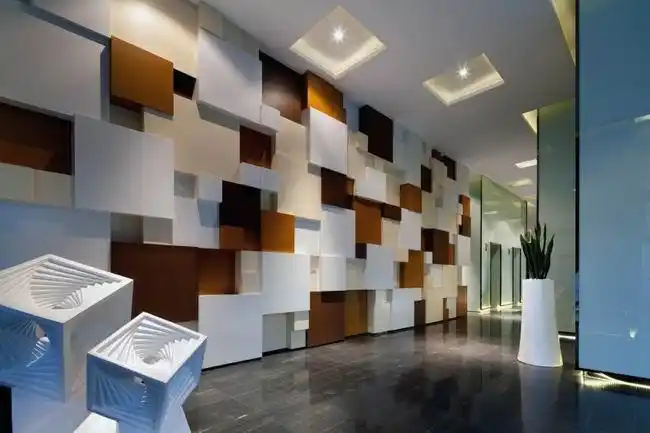 办公空间墙面装饰效果图-办公室墙面装修