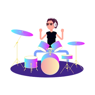 唯美敲架子鼓的男孩人物素材