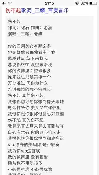 伤不起歌词咋说的_百度知道