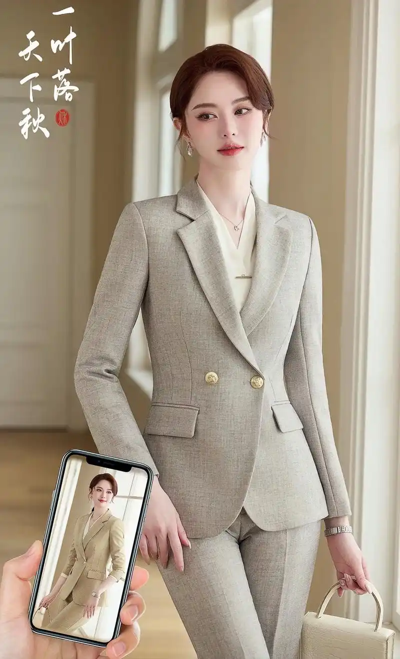 这款高级感西装套装女春秋面试正装职业装气质酒店前台经理工装职业