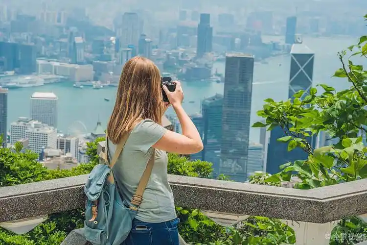 美女_照相_维多利亚港_香港_中国_高清图片_全景视觉