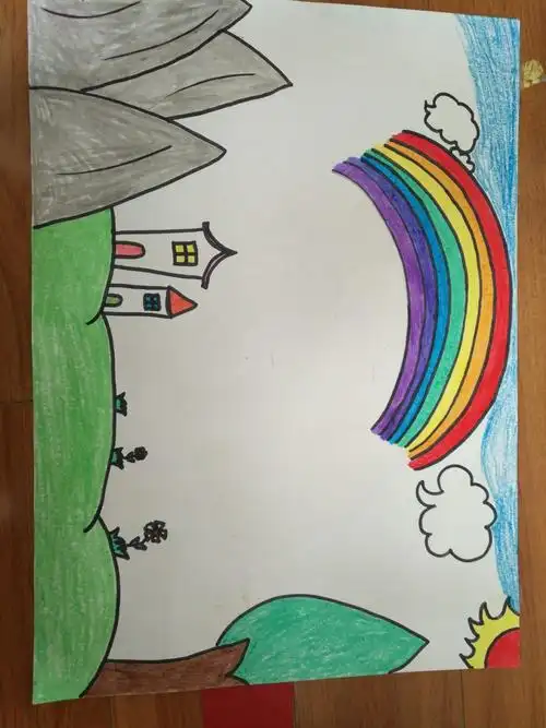 五,幼儿创意绘画美丽的彩虹