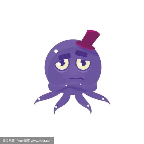 戴礼帽的势利搞笑章鱼表情