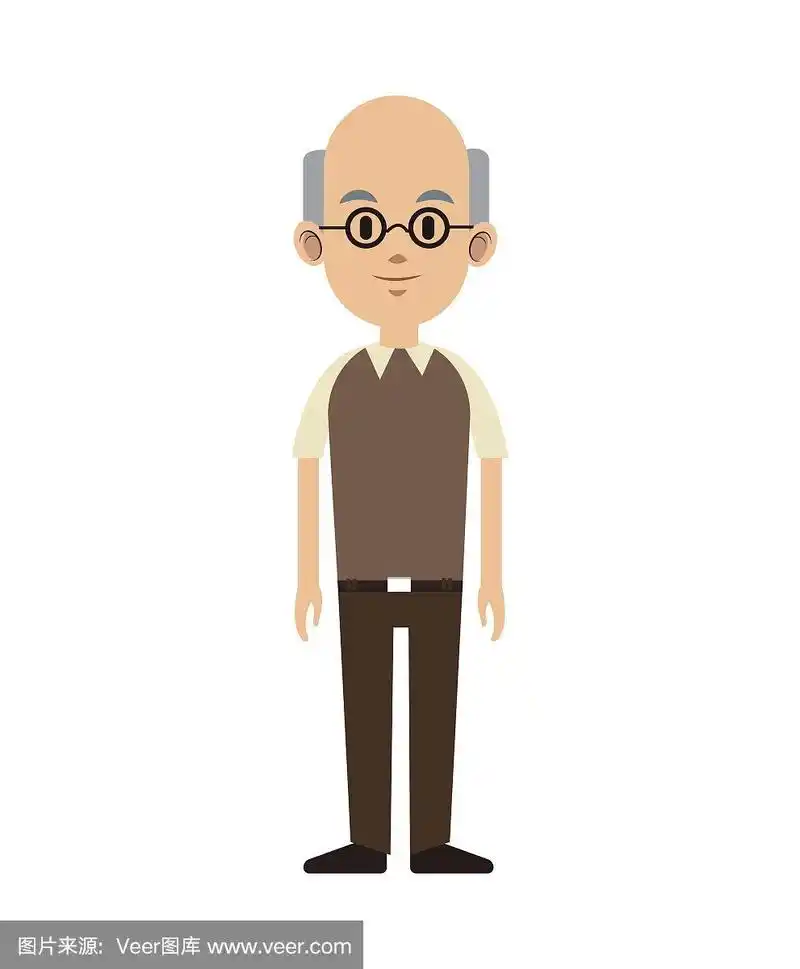 光头,戴眼镜,穿着背心