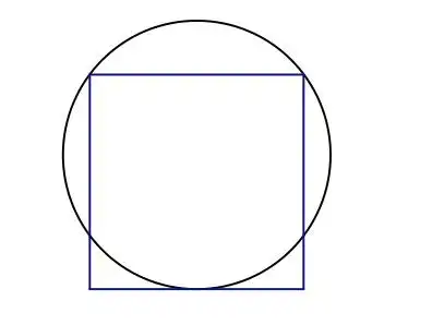 如图,一个正方形和一个圆,正方形边长为2,则圆半径为多少?