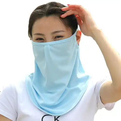 夏季防紫外线口罩透气护颈户外防晒面纱骑行防风遮阳防晒面罩男女