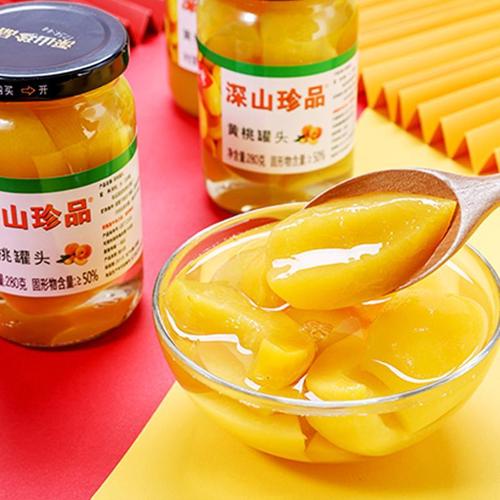 深山珍品黄桃罐头深山秀水果蜜汁水蜜桃糖水罐头280g儿童孕妇甜品