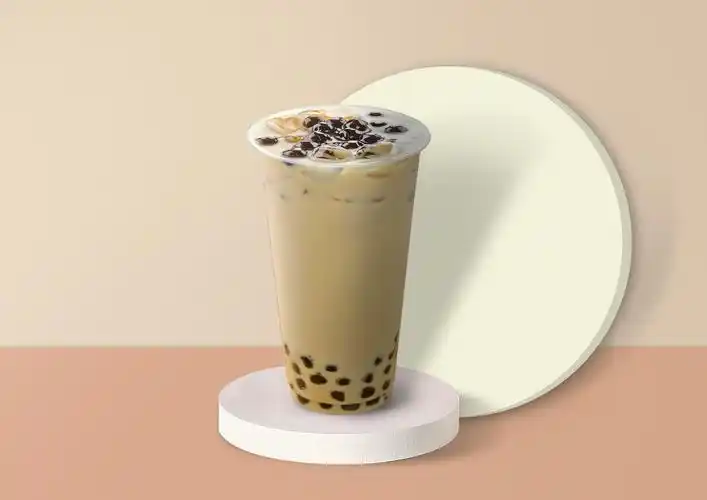 双珍珠开奶茶(招牌)q弹的珍珠茶,糖,奶,搭配的比例刚刚好还丝滑香浓一