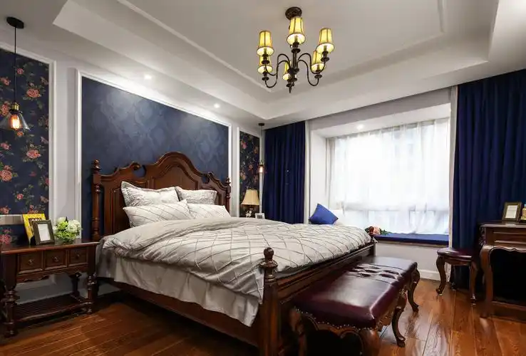 三居室美式风格家卧室效果图