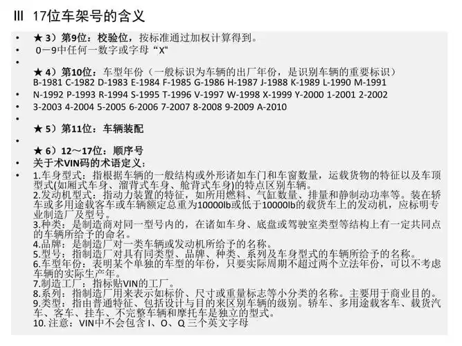 Ⅲ17位车架号的含义pptx
