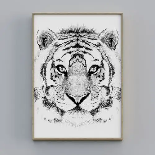 艾黛家居-北欧风动物老虎装饰画-133609a