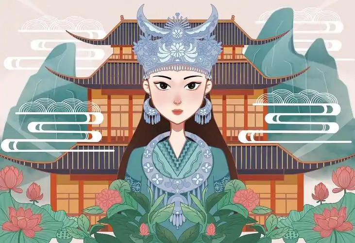 苗族姑娘|插画|商业插画|疯子欧欧 - 原创作品 - 站酷 (zcool)