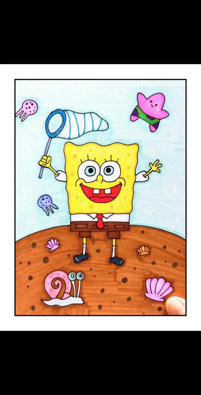 儿童简笔画#海绵宝宝.超可爱的海绵宝宝简笔画来咯~ 适合3岁 - 抖音