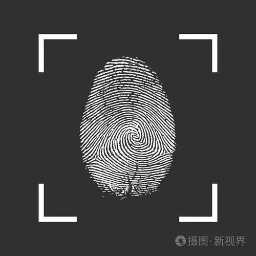 在黑色背景上的指纹图标.矢量图 eps10