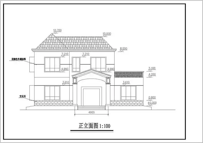 194平方米3层农村房屋设计全套建筑施工cad图共二十一张