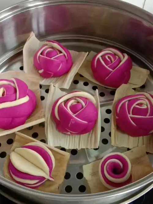 火龙果花样馒头