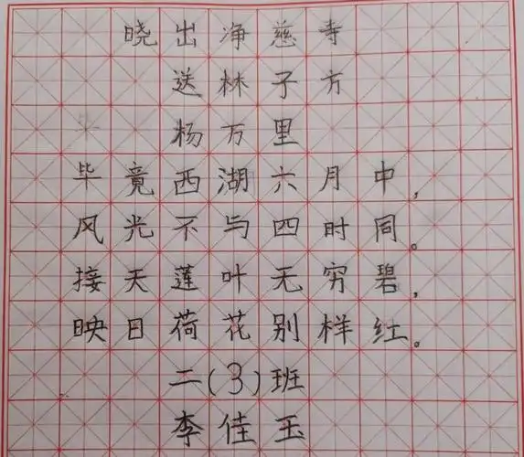 点燃写字激情,共建书香校园——东康新教育学校一,二年级硬笔书法作品