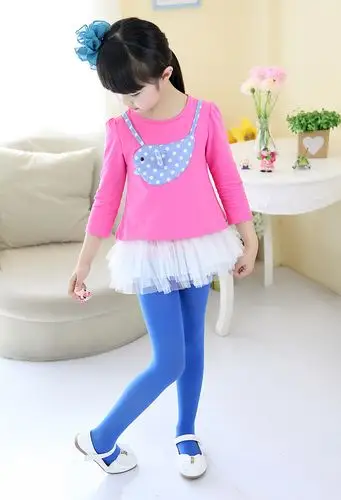 华纳夏薄款儿童天鹅绒连裤袜糖果色女童打底袜裤加档白色舞蹈袜子