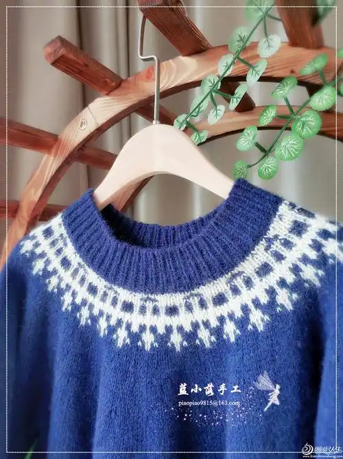 钢琴曲 从上往下织女士棒针简单提花套头毛衣-编织教程-编织人生