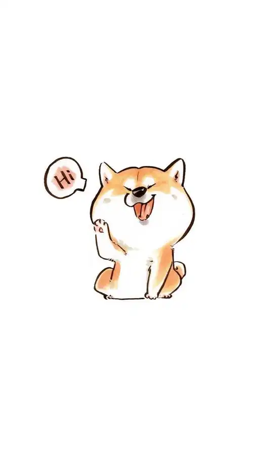 柴犬超可爱手绘高清手机壁纸-风格-手机壁纸下载-美桌网