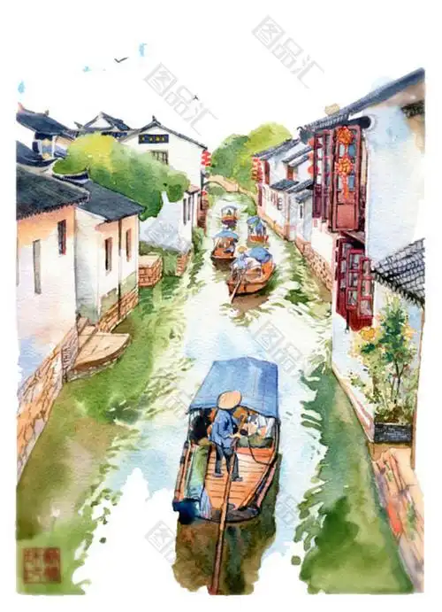 手绘江南素材_图品汇