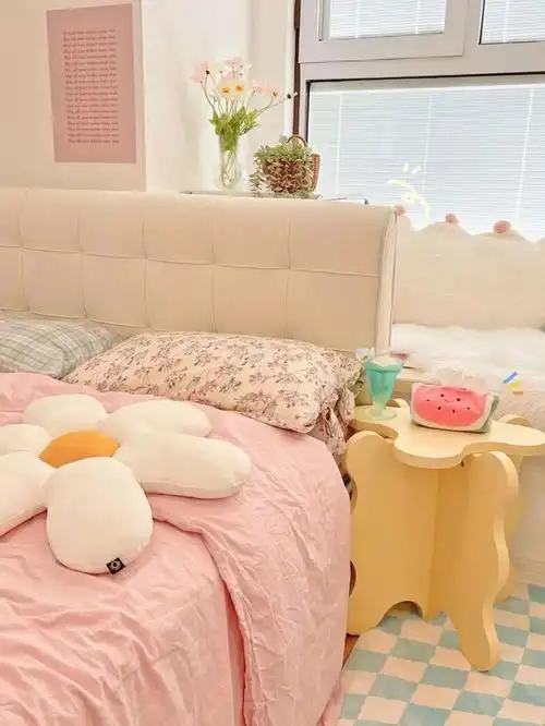 ins风卧室敲温柔的奶油少女心小屋独居女生的幸福小天地