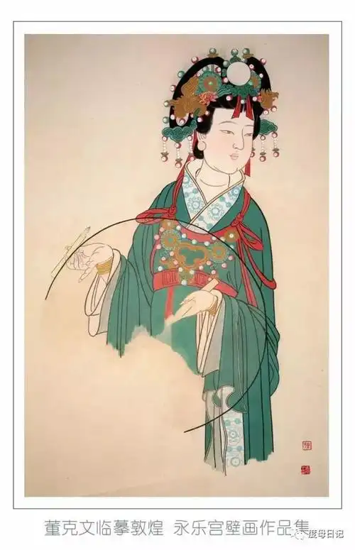 本次的壁画临摹作业是永乐宫壁画中的水星神像,老师细致地讲解了相关