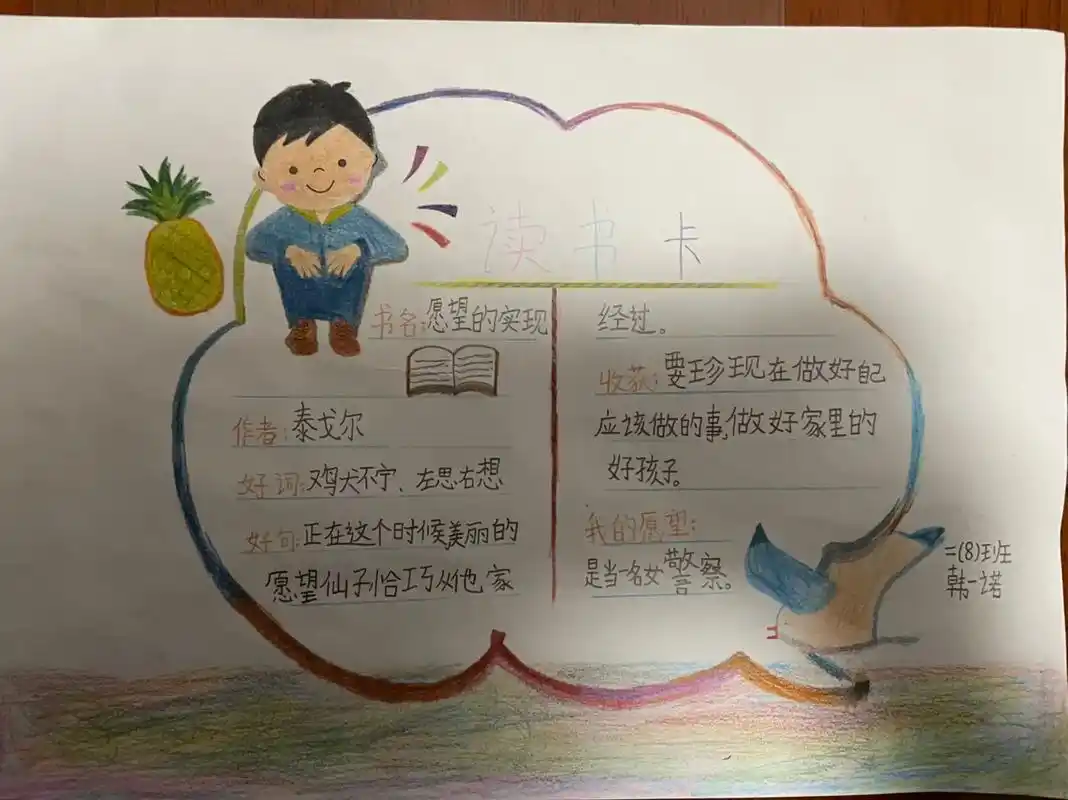 二年级小学生 #读书卡手抄报 #记录美好童年 - 抖音