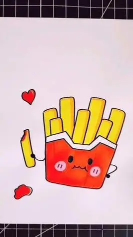 画薯条简笔画带颜色怎么画儿童画汉堡薯条简笔画薯条简笔画薯条简笔画