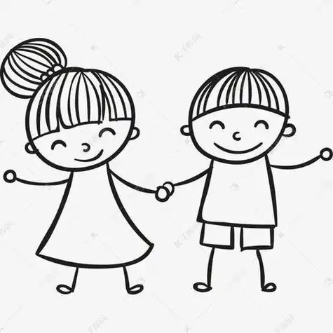 小朋友们在聊天简笔画