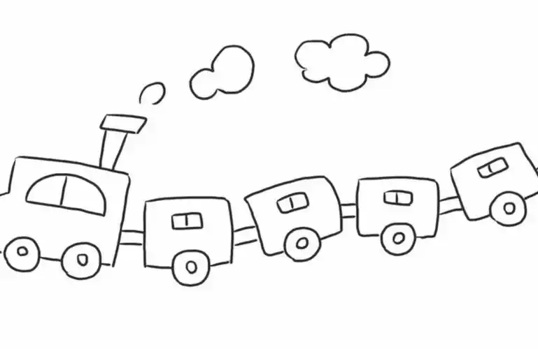 幼儿小火车简笔画