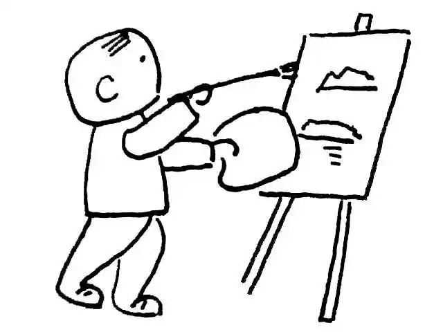 学画画的小孩简笔画