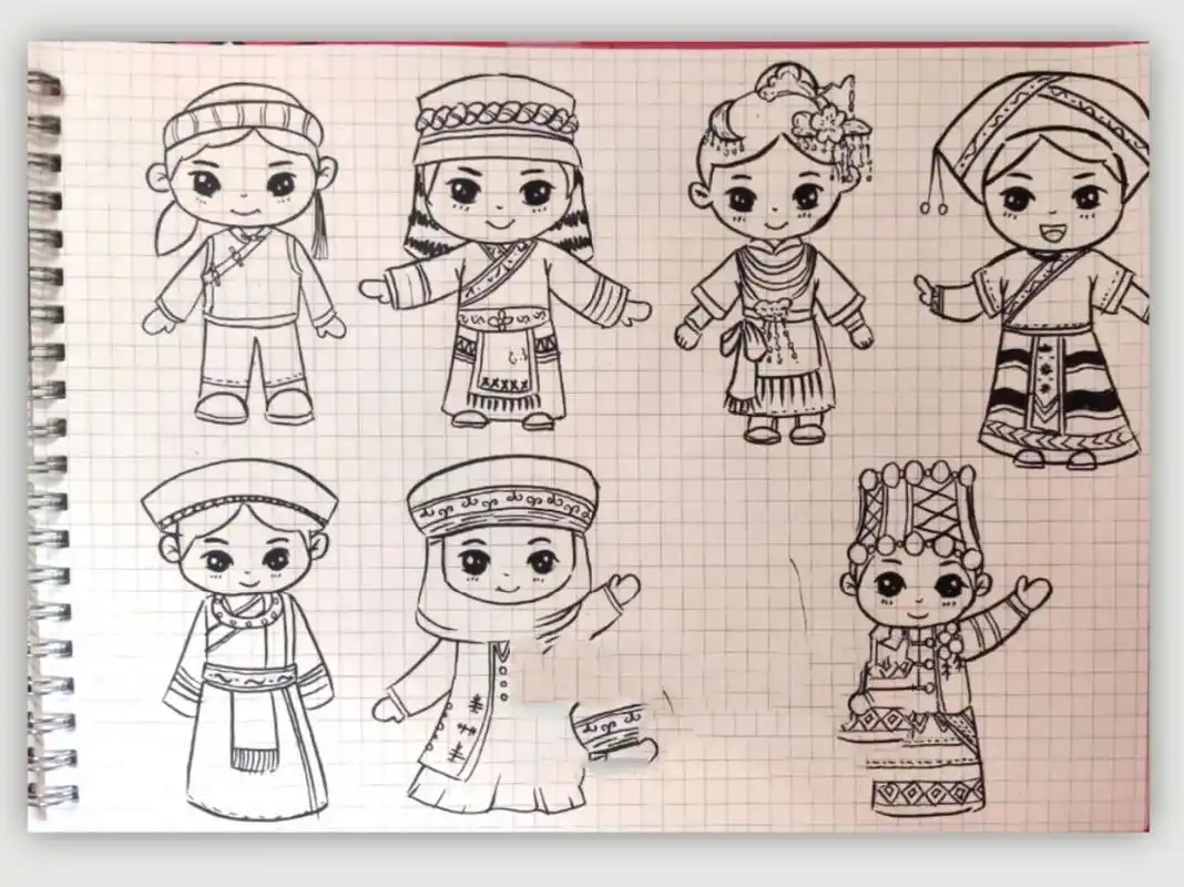 少数民族人物简笔画1