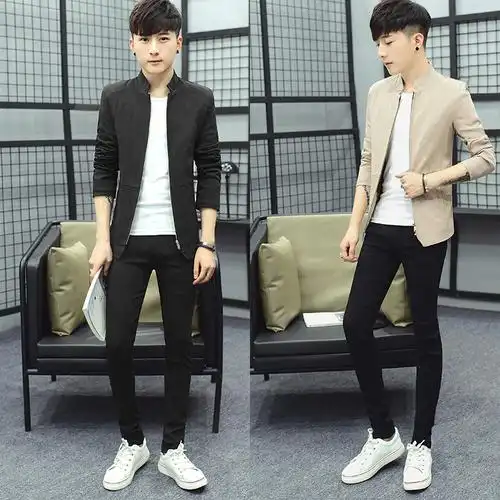 秋装三件套男夹克套装潮流男装一套社会小伙帅气外套搭配成套衣服