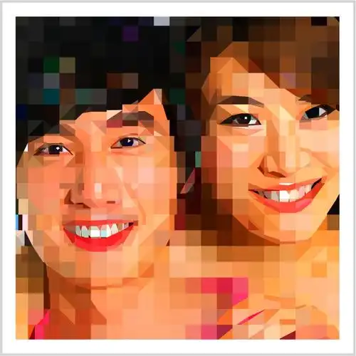 此宝贝由马赛克组合头像及色彩搭配创作而成,把控色彩的节奏使画面有