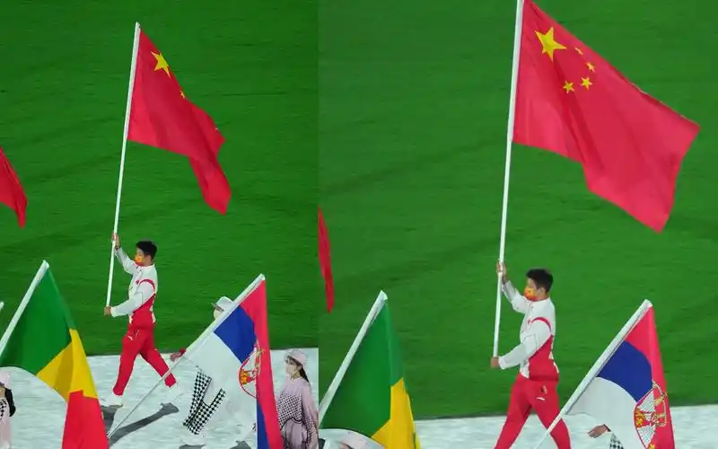 直击东京奥运会闭幕式:苏炳添高举五星红旗入场
