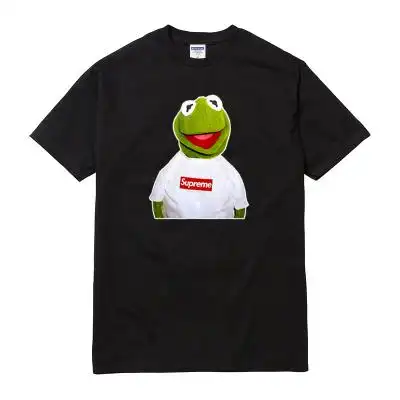 包邮/supreme frog tee 小青蛙短袖t恤 情侣大码宽松青少年半袖衫