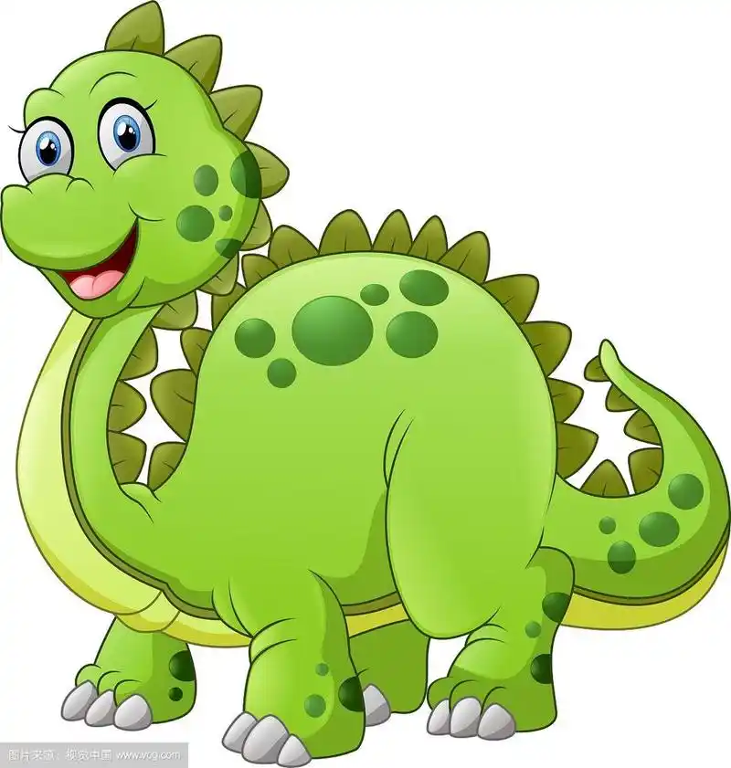 有尖刺尾巴的绿色恐龙