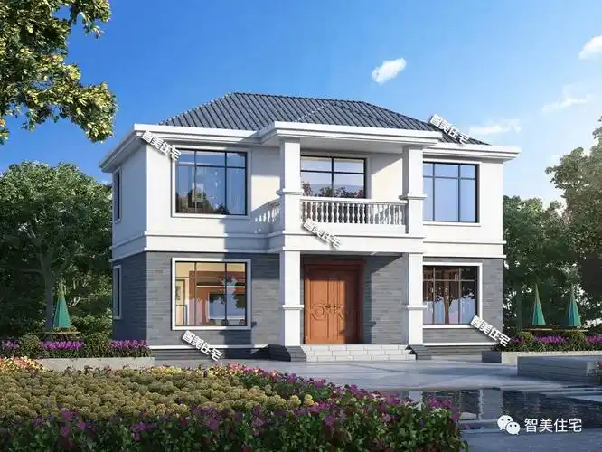 开间12米左右,外观相似的两栋小别墅,盖给父母养老用很合适