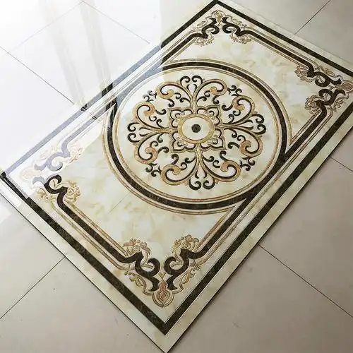 客厅拼花地砖瓷砖图案造型欧式客餐厅酒店大厅入户玄关地板砖带花拼图