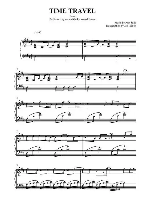 professor layton and the unwound future - time travel钢琴谱-环球