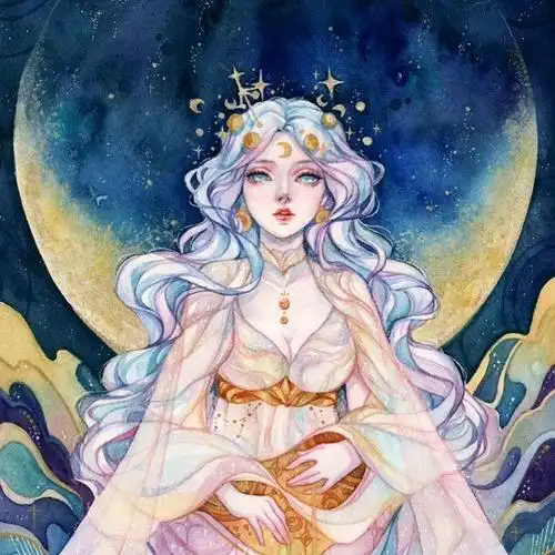 沙画固彩画古风系列之月亮女神